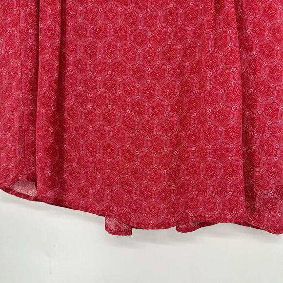 Sanctuary Boho Smocked Top Red Tie Neck Western Short Dolman Sleeves Size M - Picture 4 of 9